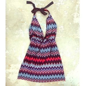 Colorful Halter Bathing Suit Coverup Dress